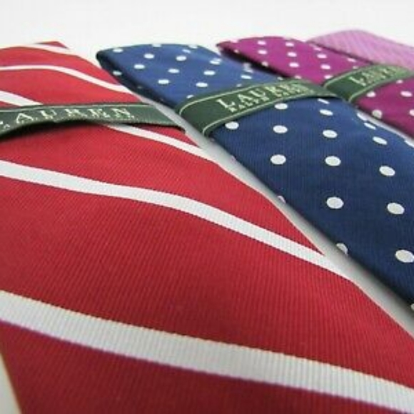 NWT RALPH LAUREN Tie Choice Pink or Burgundy LRL - Picture 3 of 7